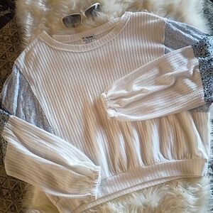 Elegant White and Gray Women's Sweatshirt